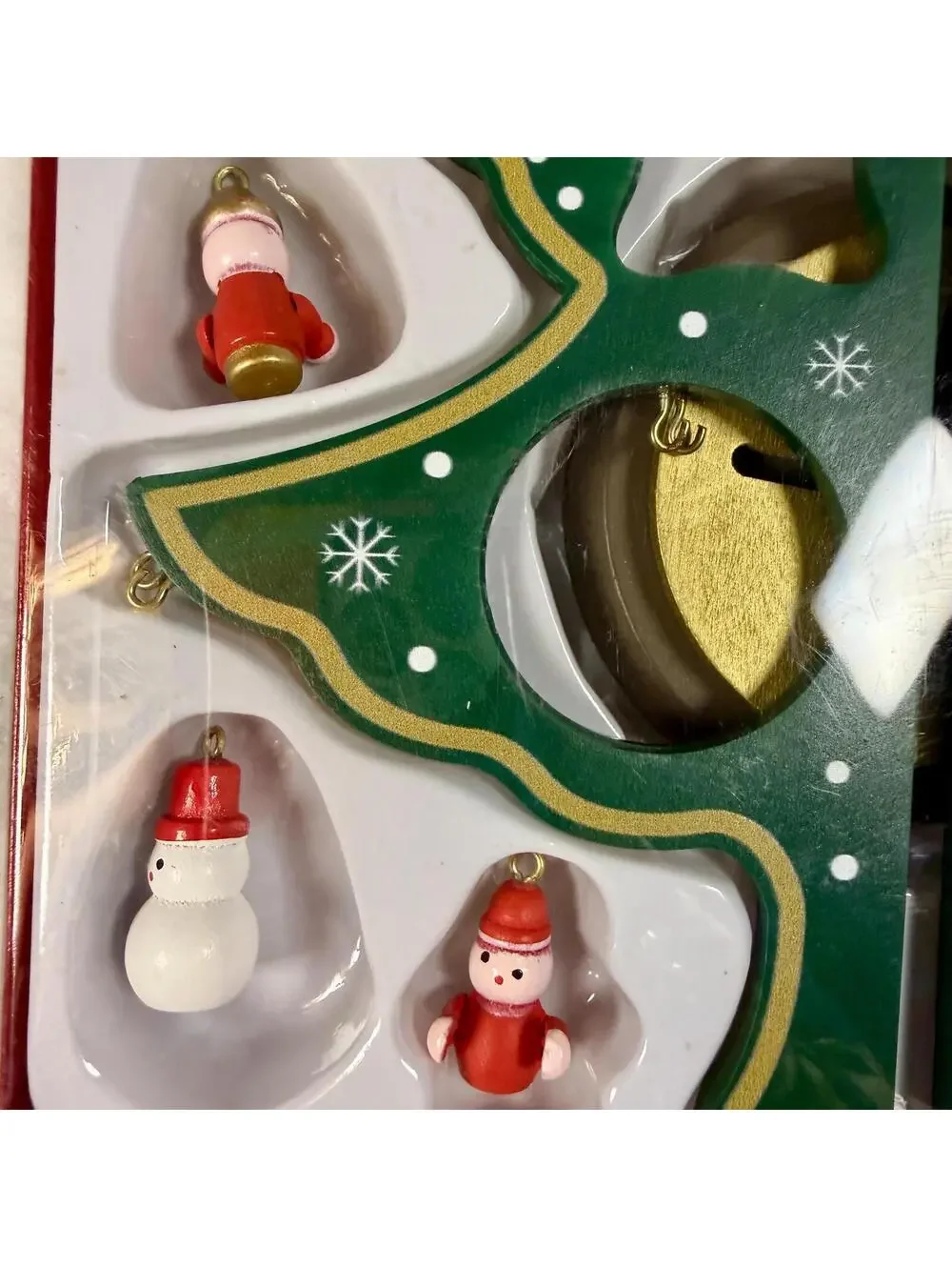 Hand Painted Wooden Christmas Tree with 20 Mini Ornaments